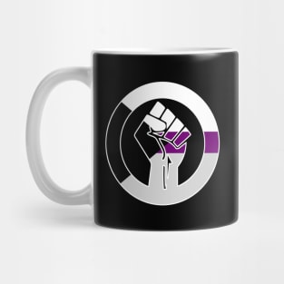 Black Lives Matter Fist Circled LGBTQ Flag Demisexual Mug